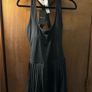 Fabletics NWT Black Sleeveless Dress with Pleated Skirt